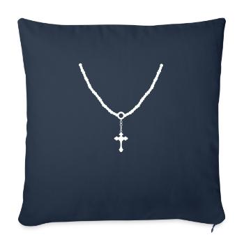 Chaîne croisée - Housse de coussin décorative 45 x 45 cm - bleu marine - Devant