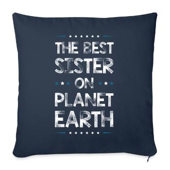 Beste Schwester Spruch - Sofakissenbezug 45 x 45 cm - Navy - Vorne