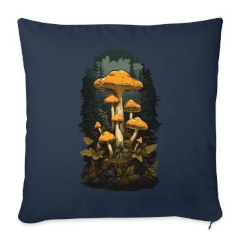 Retro Chanterelle Vintage Mushroom Nature Design - Sofa pillowcase 17,3'' x 17,3'' (45 x 45 cm) - navy - Front