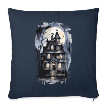 Mystic Witch House Halloween Vintage Full Moon - Sofa pillowcase 17,3'' x 17,3'' (45 x 45 cm) - navy - Front