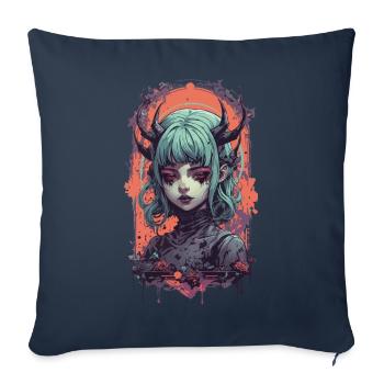 Gothic Demons Girl Victorian Style Design - Sofa pillowcase 17,3'' x 17,3'' (45 x 45 cm) - navy - Front