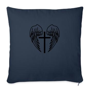 Sainte Croix Jésus-Christ Ailes Ange Ciel - Housse de coussin décorative 45 x 45 cm - bleu marine - Devant