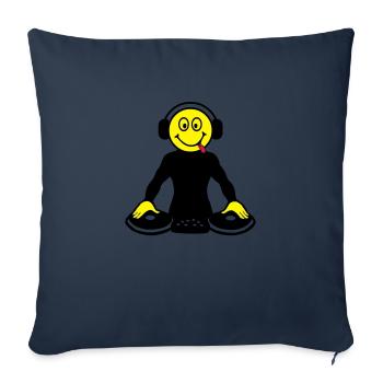 DJ - Housse de coussin décorative 45 x 45 cm - bleu marine - Devant