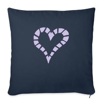 coeur valentin decoupe - Housse de coussin décorative 45 x 45 cm - bleu marine - Devant
