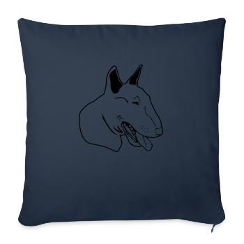 Bull terrier de - Housse de coussin décorative 45 x 45 cm - bleu marine - Devant