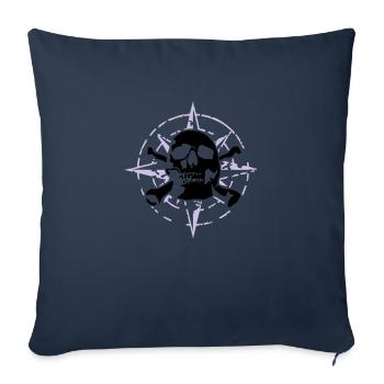 windrose_skull_02_d_3c - Sofa pillowcase 17,3'' x 17,3'' (45 x 45 cm) - navy - Front