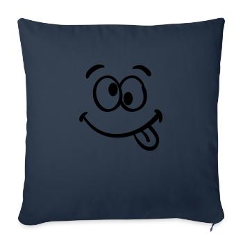 smilie_4__f1 - Housse de coussin décorative 45 x 45 cm - bleu marine - Devant