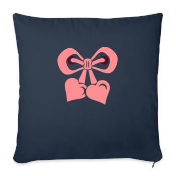 Boucle avec le coeur / arc avec des coeurs (2c) - Housse de coussin décorative 45 x 45 cm - bleu marine - Devant