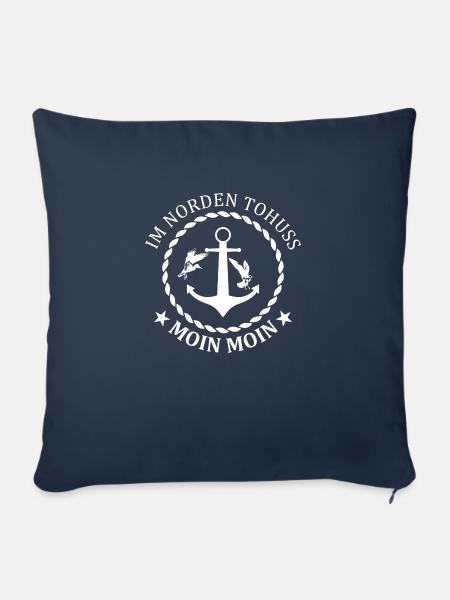 Nordsee Moin Moin - Sofakissenbezug 45 x 45 cm - Navy