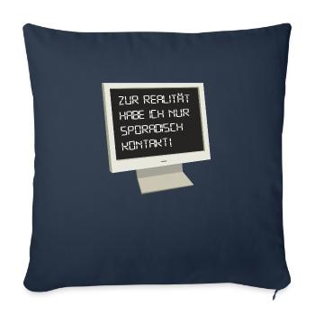 Télé réalité - Housse de coussin décorative 45 x 45 cm - bleu marine - Devant