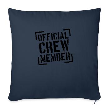 Official Crew Member Stamp Logo - Housse de coussin décorative 45 x 45 cm - bleu marine - Devant