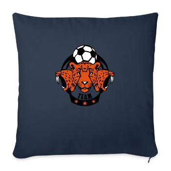 foot guepard profil animal logo sport team - Housse de coussin décorative 45 x 45 cm - bleu marine - Devant