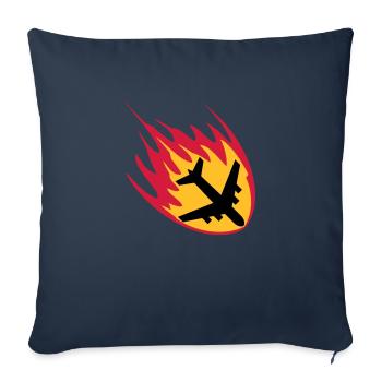 feu flammes graver accident crash accident atterri - Housse de coussin décorative 45 x 45 cm - bleu marine - Devant