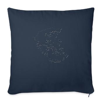 Greece map as an outline - Sofa pillowcase 17,3'' x 17,3'' (45 x 45 cm) - navy - Front
