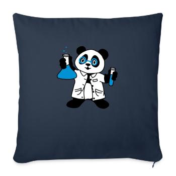 Scientifique Panda - Housse de coussin décorative 45 x 45 cm - bleu marine - Devant