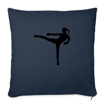 kickboxing woman - Housse de coussin décorative 45 x 45 cm - bleu marine - Devant