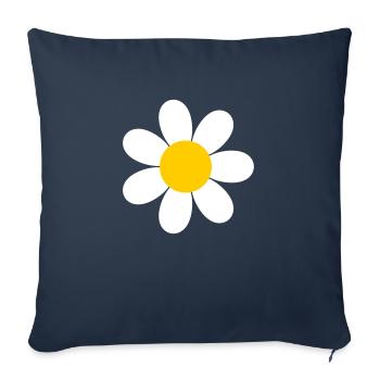 Fleur de marguerite - Housse de coussin décorative 45 x 45 cm - bleu marine - Devant