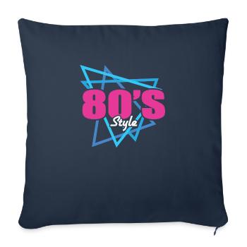 Chemises de style années 80 et cadeaux des années 80 1980 - Housse de coussin décorative 45 x 45 cm - bleu marine - Devant