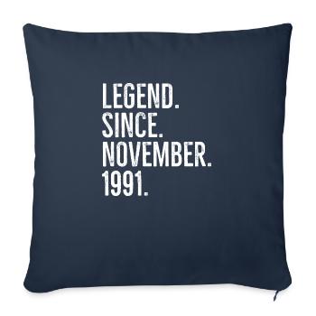 Légende depuis novembre 1991 - Housse de coussin décorative 45 x 45 cm - bleu marine - Devant
