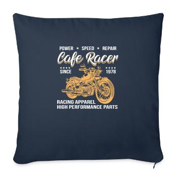Cafe Racer T-Shirt - Housse de coussin décorative 45 x 45 cm - bleu marine - Devant