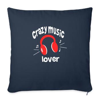 crazy music lover - Sofa pillowcase 17,3'' x 17,3'' (45 x 45 cm) - navy - Front