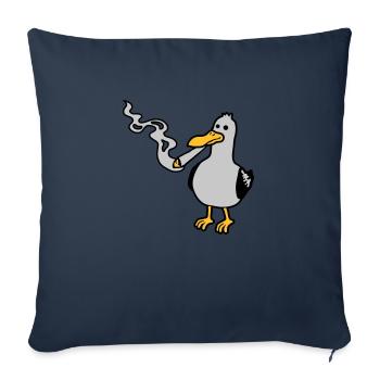 Kiffer Möwe Hanf rauchen - Sofakissenbezug 45 x 45 cm - Navy - Vorne