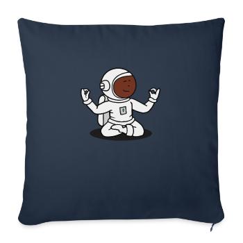 Astronaute Yoga Diversité Drôle Idée Cadeau - Housse de coussin décorative 45 x 45 cm - bleu marine - Devant