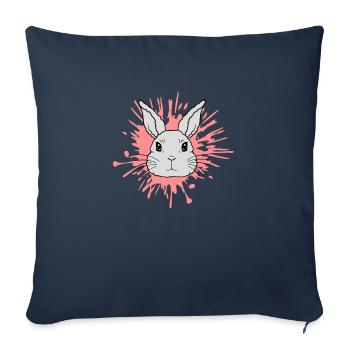 Éclaboussures de couleur gouttes lapin éclaboussures - Housse de coussin décorative 45 x 45 cm - bleu marine - Devant