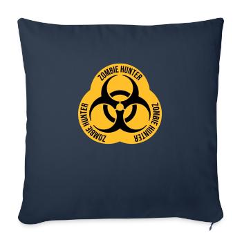 citation d’Halloween de chasseur de zombies - Housse de coussin décorative 45 x 45 cm - bleu marine - Devant
