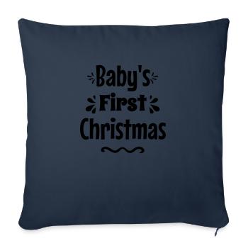Babys erstes Weihnachten - Sofakissenbezug 45 x 45 cm - Navy - Vorne
