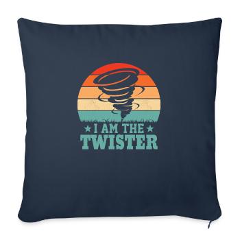 Je suis le météorologue Twister Météorologie - Housse de coussin décorative 45 x 45 cm - bleu marine - Devant