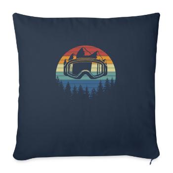 Skibrille vor Vintage Sunset - Sofakissenbezug 45 x 45 cm - Navy - Vorne