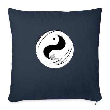 Yin Yang Sign Symbol Peace Happy 5 - Sofa pillowcase 17,3'' x 17,3'' (45 x 45 cm) - navy - Front