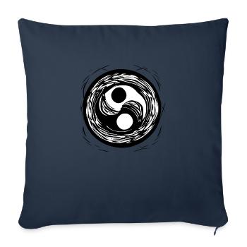 Yin Yang Sign Symbol Peace Happy 9 - Sofa pillowcase 17,3'' x 17,3'' (45 x 45 cm) - navy - Front