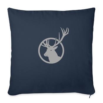 Cerf - Housse de coussin décorative 45 x 45 cm - bleu marine - Devant