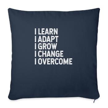 I LEARN ADAPT GROW CHANGE OVERCOME - Sofa pillowcase 17,3'' x 17,3'' (45 x 45 cm) - navy - Front