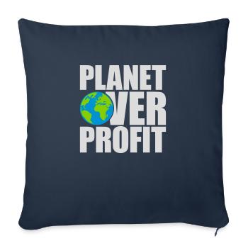 planet over profit quote - Sofa pillowcase 17,3'' x 17,3'' (45 x 45 cm) - navy - Front