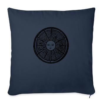 Soleil Lune Mosaïque Astrologie symbole mystique 5 - Housse de coussin décorative 45 x 45 cm - bleu marine - Devant