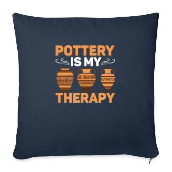 La poterie est mon artiste céramiste de pot de thérapie - Housse de coussin décorative 45 x 45 cm - bleu marine - Devant