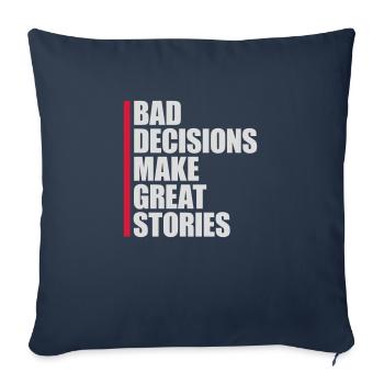 Mauvaises décisions Bonnes histoires - Housse de coussin décorative 45 x 45 cm - bleu marine - Devant