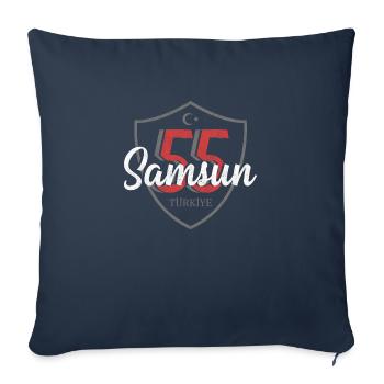 Samsun - Housse de coussin décorative 45 x 45 cm - bleu marine - Devant