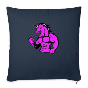 Licorne forte - Housse de coussin décorative 45 x 45 cm - bleu marine - Devant