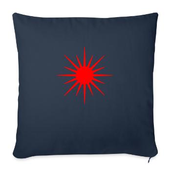 Red sun symbol - Sofa pillowcase 17,3'' x 17,3'' (45 x 45 cm) - navy - Front