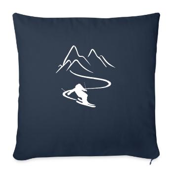 Ski Ski Motif de ski pour les skieurs - Housse de coussin décorative 45 x 45 cm - bleu marine - Devant