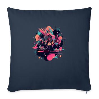 Géométrie abstraite - Housse de coussin décorative 45 x 45 cm - bleu marine - Devant