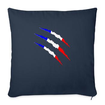 Griffes France - Housse de coussin décorative 45 x 45 cm - bleu marine - Devant