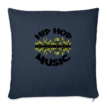 Musique Hip Hop 002 - Housse de coussin décorative 45 x 45 cm - bleu marine - Devant