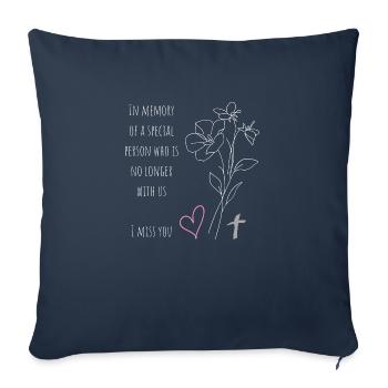 I miss you - Sofa pillowcase 17,3'' x 17,3'' (45 x 45 cm) - navy - Front