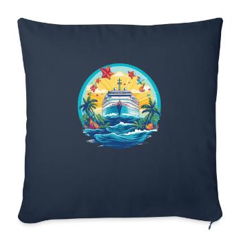 Majestic cruise - Sofa pillowcase 17,3'' x 17,3'' (45 x 45 cm) - navy - Front