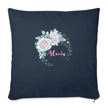 Pour Alexis - Housse de coussin décorative 45 x 45 cm - bleu marine - Devant